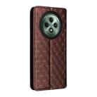 For OPPO Reno12 F 5G Cubic Grid Texture Flip Leather Phone Case(Brown) - 3