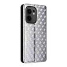 For OPPO Reno13 F 4G / 5G Cubic Grid Texture Flip Leather Phone Case(Silver) - 3