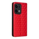 For OPPO Reno13 5G Cubic Grid Texture Flip Leather Phone Case(Red) - 3