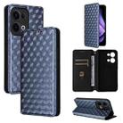 For OPPO Reno13 5G Cubic Grid Texture Flip Leather Phone Case(Blue) - 1