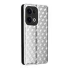 For OPPO Reno13 5G Cubic Grid Texture Flip Leather Phone Case(Silver) - 3