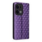 For OPPO Reno13 5G Cubic Grid Texture Flip Leather Phone Case(Purple) - 3
