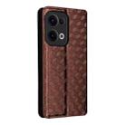 For OPPO Reno13 5G Cubic Grid Texture Flip Leather Phone Case(Brown) - 3