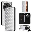 For OPPO Find X8 Ultra 5G Cubic Grid Texture Flip Leather Phone Case(Silver) - 1