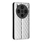 For OPPO Find X8 Ultra 5G Cubic Grid Texture Flip Leather Phone Case(Silver) - 3