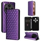 For OPPO Find X8 Ultra 5G Cubic Grid Texture Flip Leather Phone Case(Purple) - 1