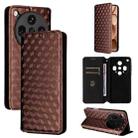 For OPPO Find X8 Ultra 5G Cubic Grid Texture Flip Leather Phone Case(Brown) - 1