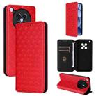 For OPPO Find X8s 5G Cubic Grid Texture Flip Leather Phone Case(Red) - 1