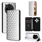 For OPPO Find X8s+ 5G Cubic Grid Texture Flip Leather Phone Case(Silver) - 1