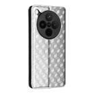 For OPPO Find X8s+ 5G Cubic Grid Texture Flip Leather Phone Case(Silver) - 3