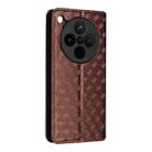 For OPPO Find X8s+ 5G Cubic Grid Texture Flip Leather Phone Case(Brown) - 3
