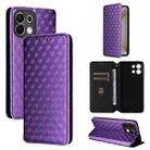 For OPPO K13 5G / K13X 5G / K12S 5G Cubic Grid Texture Flip Leather Phone Case(Purple) - 1