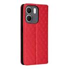 For OPPO A5x 5G / 4G Global Cubic Grid Texture Flip Leather Phone Case(Red) - 3