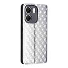 For OPPO A5x 5G / 4G Global Cubic Grid Texture Flip Leather Phone Case(Silver) - 3