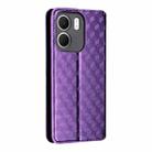 For OPPO A5x 5G / 4G Global Cubic Grid Texture Flip Leather Phone Case(Purple) - 3