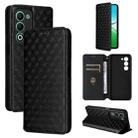 For OPPO A5 5G / 4G Global / A5M Cubic Grid Texture Flip Leather Phone Case(Black) - 1