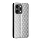 For OPPO Reno14 Pro Global Cubic Grid Texture Flip Leather Phone Case(Silver) - 3