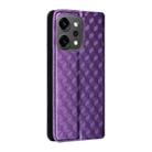 For OPPO Reno14 Pro Global Cubic Grid Texture Flip Leather Phone Case(Purple) - 3