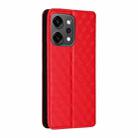 For OPPO Reno14 Global Cubic Grid Texture Flip Leather Phone Case(Red) - 3