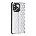 For OPPO Reno14 F 5G Cubic Grid Texture Flip Leather Phone Case(Silver) - 3