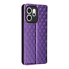 For OPPO Reno14 F 5G Cubic Grid Texture Flip Leather Phone Case(Purple) - 3
