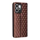 For OPPO Reno14 F 5G Cubic Grid Texture Flip Leather Phone Case(Brown) - 3