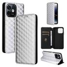 For Ulefone Note 16 Pro Cubic Grid Texture Flip Leather Phone Case(Silver) - 1