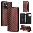 For Ulefone Note 16 Pro Cubic Grid Texture Flip Leather Phone Case(Brown) - 1
