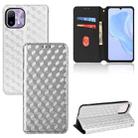 For Ulefone Note 6 / Note 6P / Note 6T Cubic Grid Texture Flip Leather Phone Case(Silver) - 1