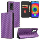 For Ulefone Note 14 Cubic Grid Texture Flip Leather Phone Case(Purple) - 1