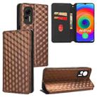 For Ulefone Note 14 Cubic Grid Texture Flip Leather Phone Case(Brown) - 1