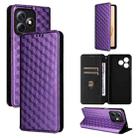 For Ulefone Note 18 Pro / Note 18 Ultra Cubic Grid Texture Flip Leather Phone Case(Purple) - 1