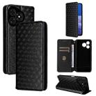 For Ulefone Note 19 Cubic Grid Texture Flip Leather Phone Case(Black) - 1