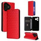 For Ulefone Note 19 Cubic Grid Texture Flip Leather Phone Case(Red) - 1