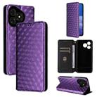 For Ulefone Note 19 Cubic Grid Texture Flip Leather Phone Case(Purple) - 1