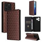For Ulefone Note 20 Pro Cubic Grid Texture Flip Leather Phone Case(Brown) - 1