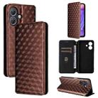 For Ulefone Note 21 Cubic Grid Texture Flip Leather Phone Case(Brown) - 1