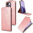 For OPPO Reno14 Global Magnetic Vertical Flip Leather Phone Case with Buckle(Rose Gold) - 1