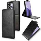 For OPPO Reno14 Pro Global Magnetic Vertical Flip Leather Phone Case with Buckle(Black) - 1