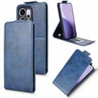 For OPPO Reno14 Pro Global Magnetic Vertical Flip Leather Phone Case with Buckle(Blue) - 1