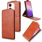 For OPPO A5x 5G / 4G Global Magnetic Vertical Flip Leather Phone Case with Buckle(Brown) - 1