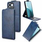 For OPPO Reno14 F 5G Magnetic Vertical Flip Leather Phone Case with Buckle(Blue) - 1