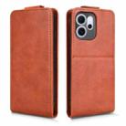For OPPO Reno14 F 5G Magnetic Vertical Flip Leather Phone Case with Buckle(Brown) - 2