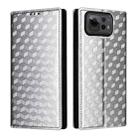 For Asus Zenfone 12 Ultra Cubic Grid Texture Flip Leather Phone Case(Silver) - 2
