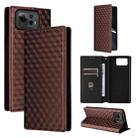 For Asus Zenfone 12 Ultra Cubic Grid Texture Flip Leather Phone Case(Brown) - 1