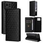 For Asus Zenfone 11 Ultra Cubic Grid Texture Flip Leather Phone Case(Black) - 1