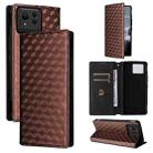 For Asus Zenfone 11 Ultra Cubic Grid Texture Flip Leather Phone Case(Brown) - 1
