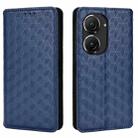 For Asus Zenfone 9 / Zenfone 10 Cubic Grid Texture Flip Leather Phone Case(Blue) - 2