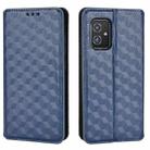 For Asus Zenfone 8 Cubic Grid Texture Flip Leather Phone Case(Blue) - 2
