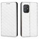 For Asus Zenfone 8 Cubic Grid Texture Flip Leather Phone Case(Silver) - 2